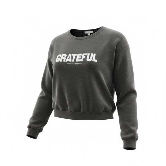 Spiritual Gangster Sweaters - Spiritual Gangster Pullover "Grateful" Sweater- M- Heathered Gray